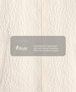 Oysho Утепленная куртка FELLEX® с AEROGEL, цветочный принт, светло-серый экрю