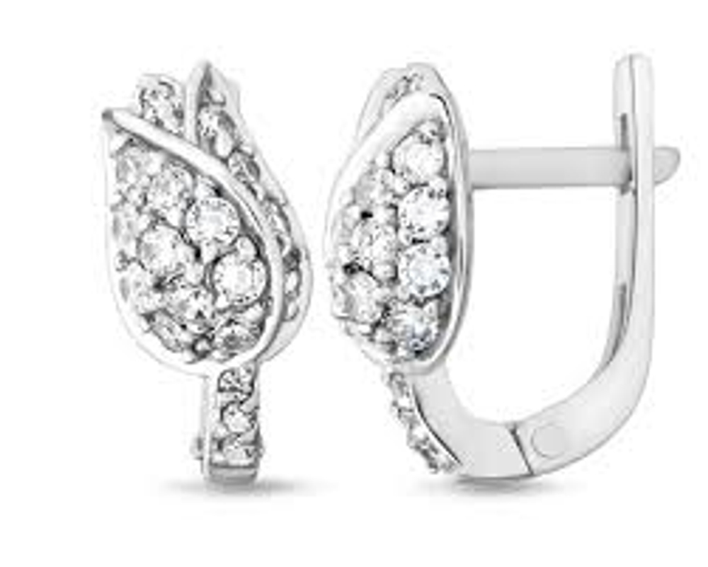 Серьги из серебра с фианитами