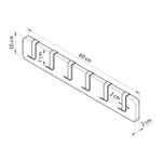 Вешалка настенная для одежды Мудэ с металлическими крючками из массива дуба для прихожей