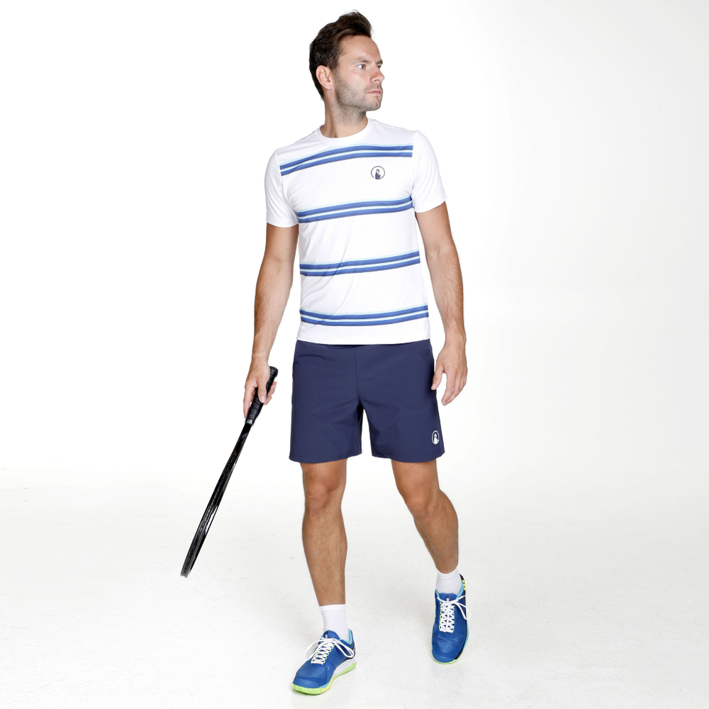 Мужское теннисное поло Quiet Please Ocean AOP Stripe Receiver T-Shirt Men - White, Blue