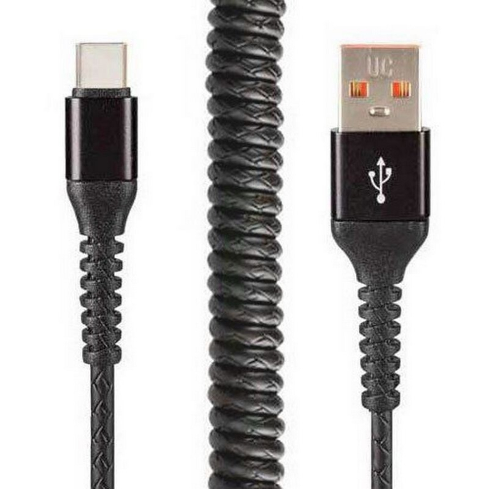 Кабель USB - TypeC Spring 2 (черный) 1.5м