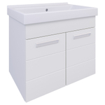 Тумба навесная, 2 двери, 800, коллекция (Сара, Cersanit Como, Основной, Белый снег, Молочный глянец)