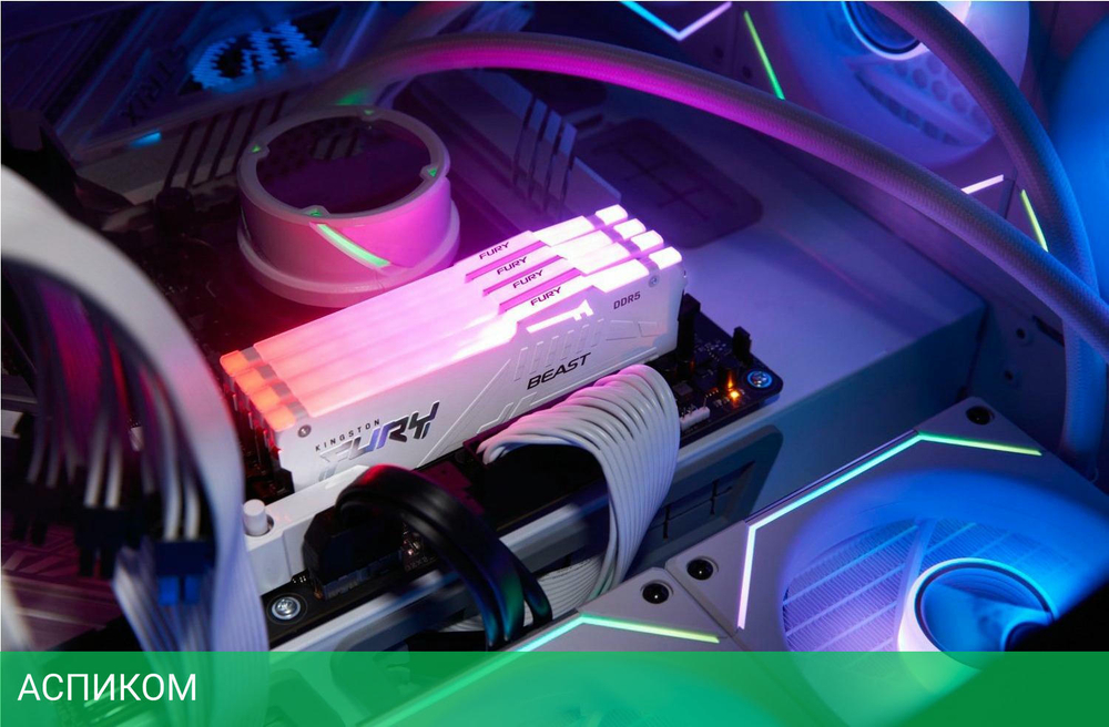 Оперативная память Kingston Fury Beast White Expo RGB DDR5 2x32GB (KF560C36BWEAK2-64)