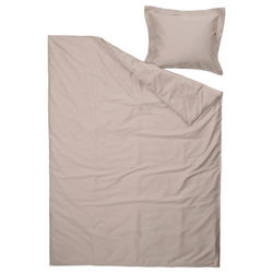 IKEA LUKTJASMIN  (ИКЕА ЛУКТЙАСМИН)  -  Пододеяльник и наволочка, серо-бежевый, 150x200/50x60 см