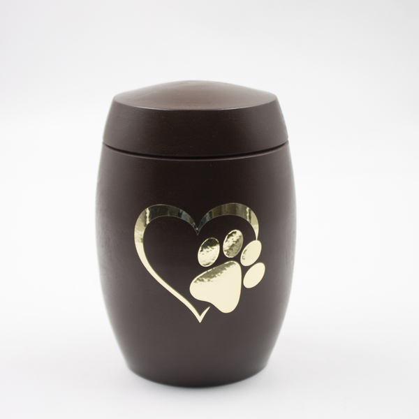 Урна для праха хивотных Облако коричневая "Сердце"