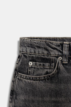 ZARA ДЖИНСЫ ZW COLLECTION ПРЯМОГО КРОЯ С ВЫСОКОЙ ПОСАДКОЙ, СЕРЫЙ