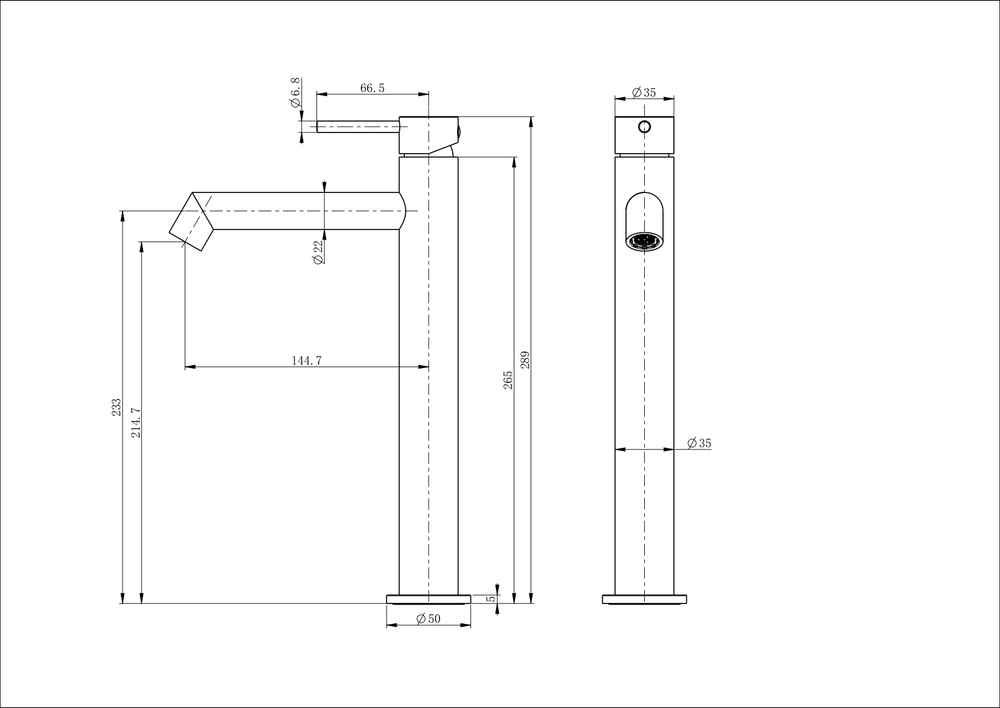 Смеситель для раковины высокий WONZON & WOGHAND, Хром (WW-H1064-CR)