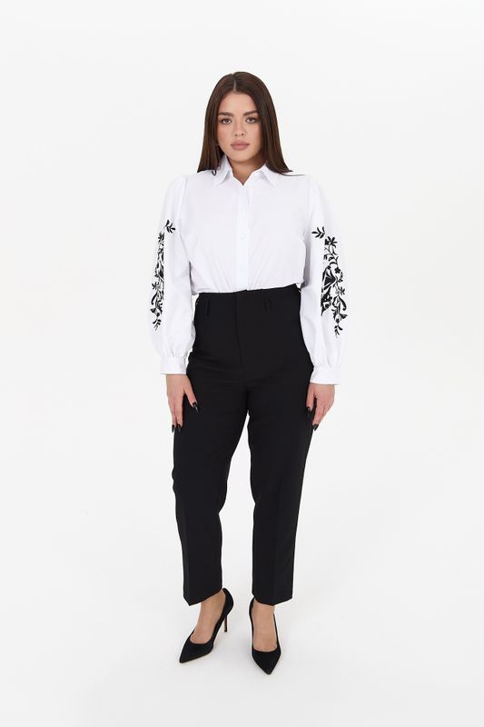 Брюки с высокой посадкой, черный