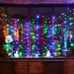 ULD-C2030-240-TBK MULTI IP67 Занавес светодиодный с эффектом мерцания. 3х2м. Соединяемый. 240 светодиодов. Разноцветный свет. Провод черный. TM Uniel.