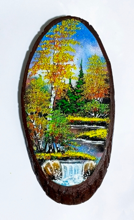 Панно на срезе дерева" времена года"