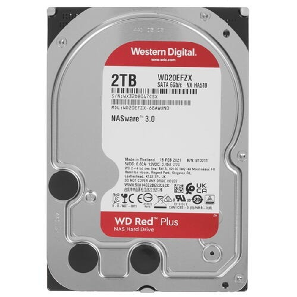 Жесткий диск для NAS систем HDD  2Tb Western Digital RED SATA 6Gb/s 3.5" 128Mb 5400rpm WD20EFZX