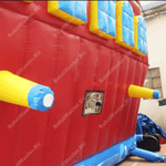 Большой надувной батут-горка "Корабль флибустьеров" 12*8*6 м