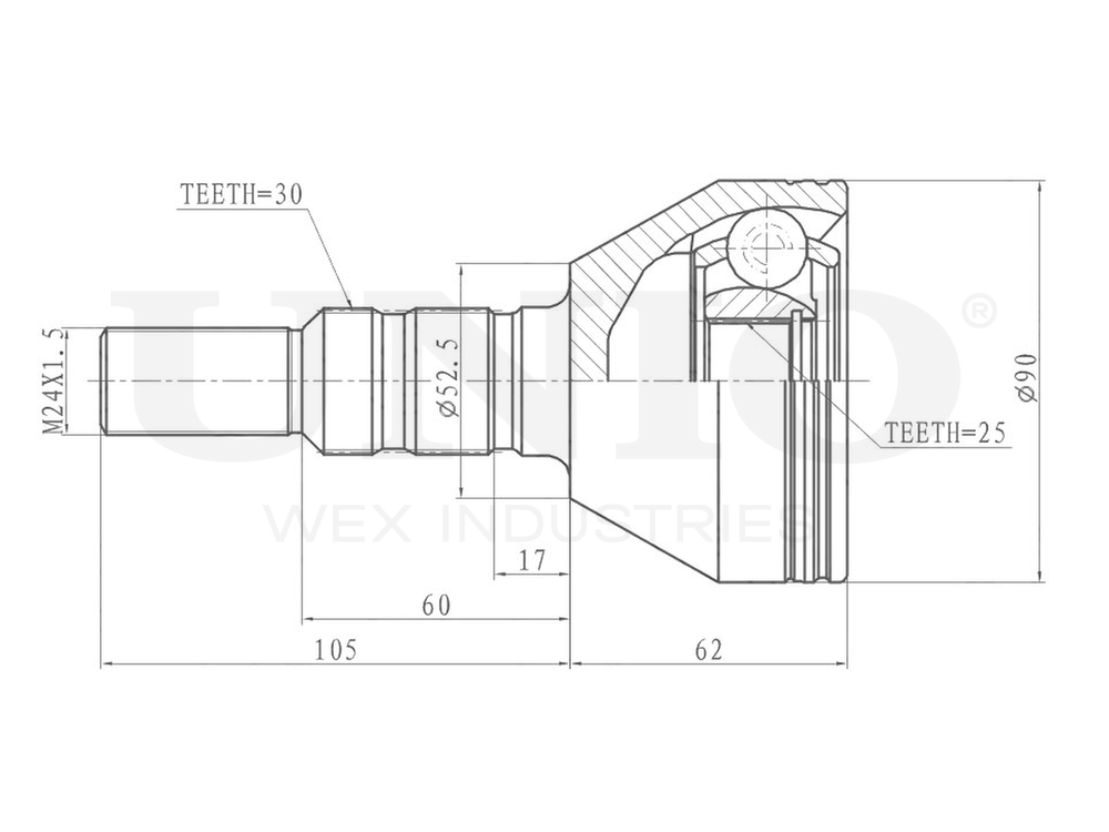 ШРУС внешний UNIO CVJ-20190
