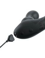 Черный вибростимулятор простаты с кольцом Ass-gasm Slide & Glide (Цвет: черный)