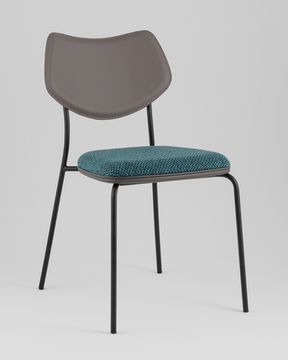 Стул обеденный Casey темно-бирюзовый с серой экокожей