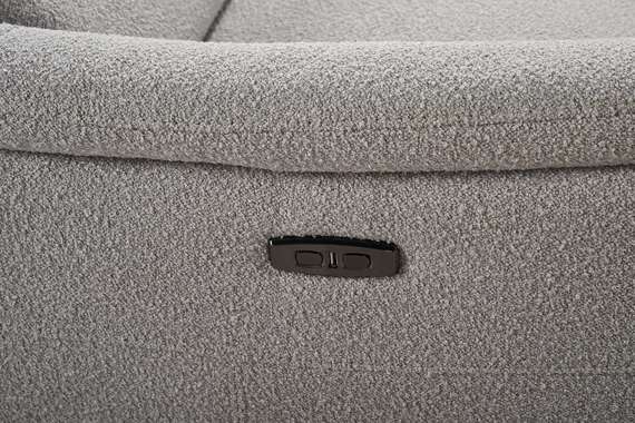 Диван c электро-реклайнером Level, 183 см, серое букле