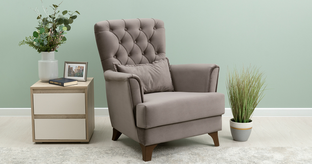 Ирис кресло для отдыха ( серо-коричневый)