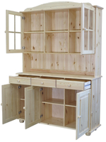 Тумба Лена 3 двери из массива сосны, с ящиками (нижняя часть буфета Лена), в натуральной отделке