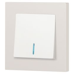 Выключатель Intro Accent 6-102-06 с подсветкой, 10А-250В, IP20, СУ, AL/CU, перламутр