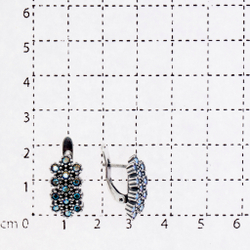 "Черемуха" серьги в серебряном покрытии из коллекции "Хрустальный сад" от Jenavi с английским замком