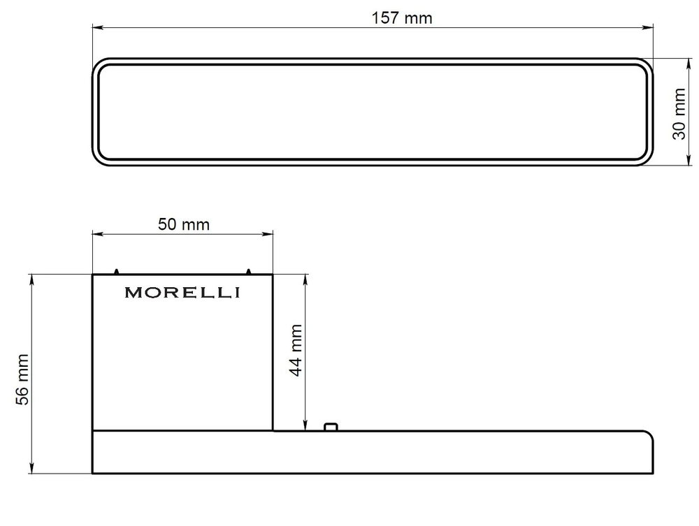 Ручка дверная Morelli MH-63-S50 BL NEW ENGLAND на скрытой квадратной розетке с фиксатором, Цвет – черный