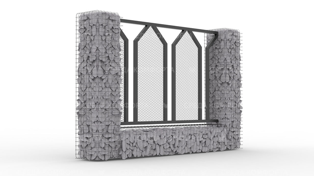 Забор из сетки рабицы ZBR0186