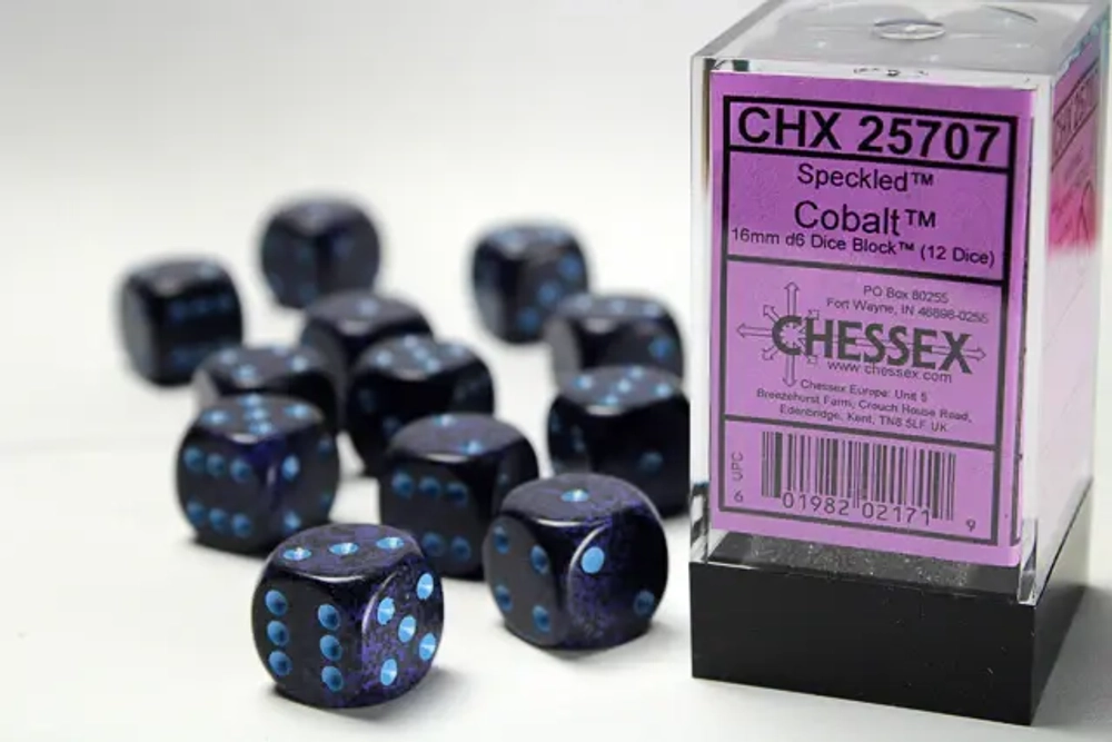 Chessex 12-D6 set (16mm) - Speckled Cobalt