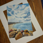 Картина авторская акварельная в паспарту 30х40 см на стену для интерьера "Небеса"