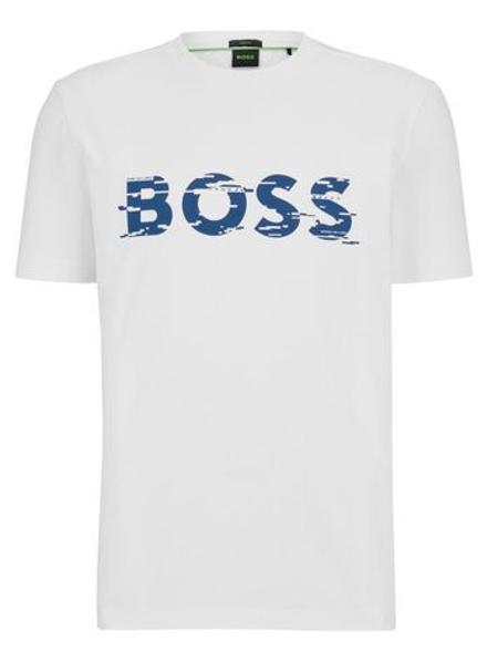 Мужская теннисная футболка BOSS x Matteo Berrettini Graphic Logo Print T-Shirt - white