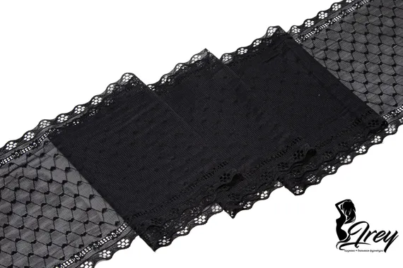 03-279 ОПТ Кружево эластичное 15,5 см, сеточка, черный 170