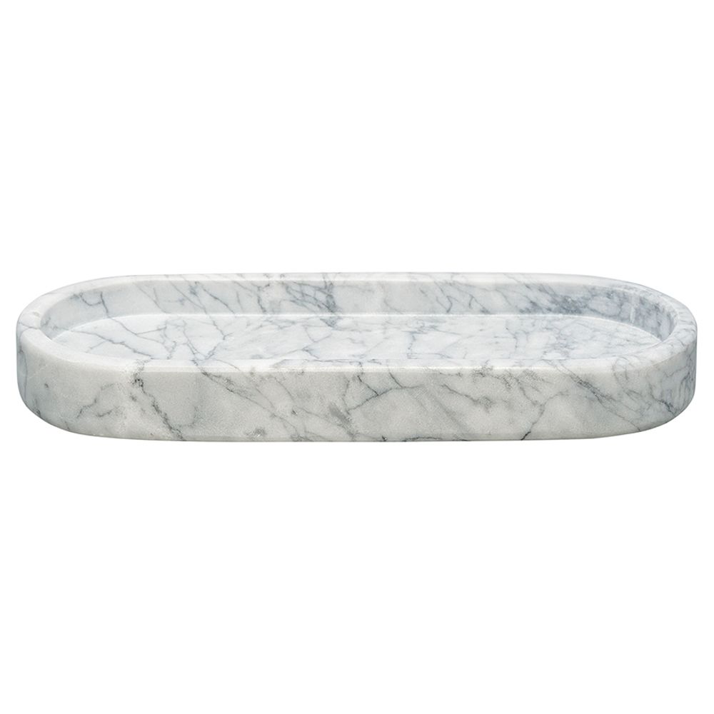 Поднос Marm, 25х10 см, белый мрамор