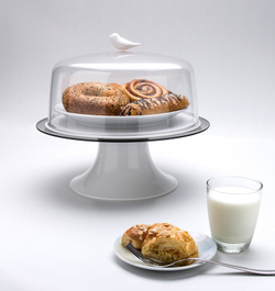 Тортовница Sparrow белая Qualy