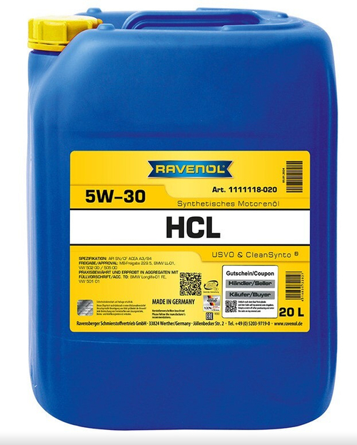Масло Ravenol 5/30 HCL A3/B4 CF/SL синтетическое 20л