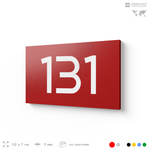 Номер на дверь 131, табличка на дверь для офиса, квартиры, кабинета, аудитории, склада, красная 120х70 мм, Айдентика Технолоджи