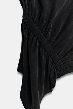 ZARA ТОП БЕЗ РУКАВОВ СО СБОРКАМИ, ЧЕРНЫЙ