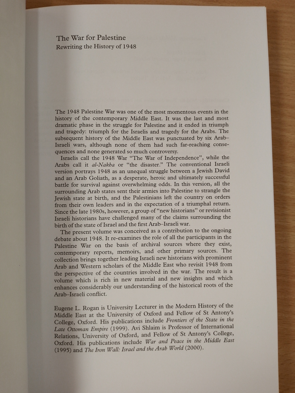 The War for Palestine: Rewriting the History of 1948