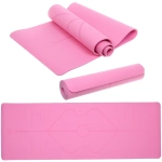 Коврик для йоги 6 мм 183*61 см «Шамбола» с лазерной гравировкой (ТРЕ), розовый