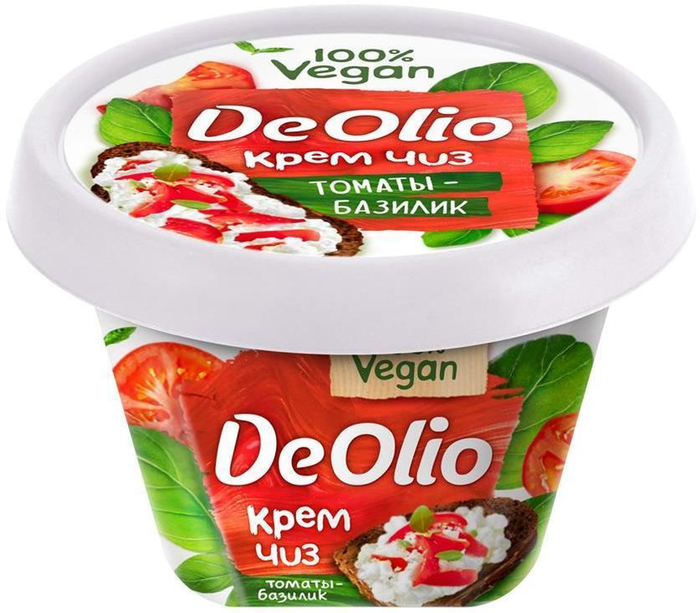 Сыр растительный Крем Чиз с томатами и базиликом Deolio 200г