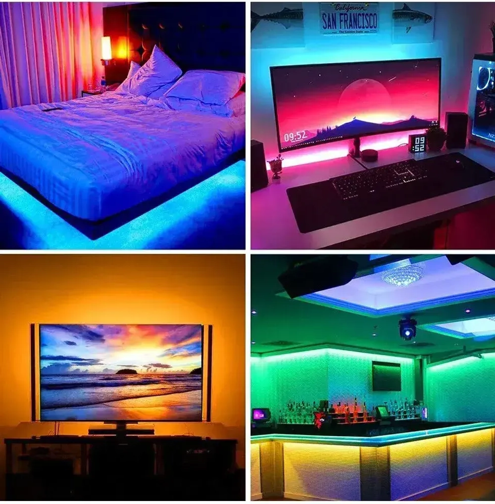 Светодиодная RGB лента 5м с диодами 2835