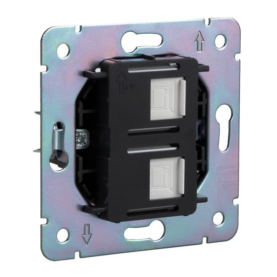 Розетка STRONG компьютерная двойная RJ45+RJ45 кат6 с/у жемчуг KRANZ