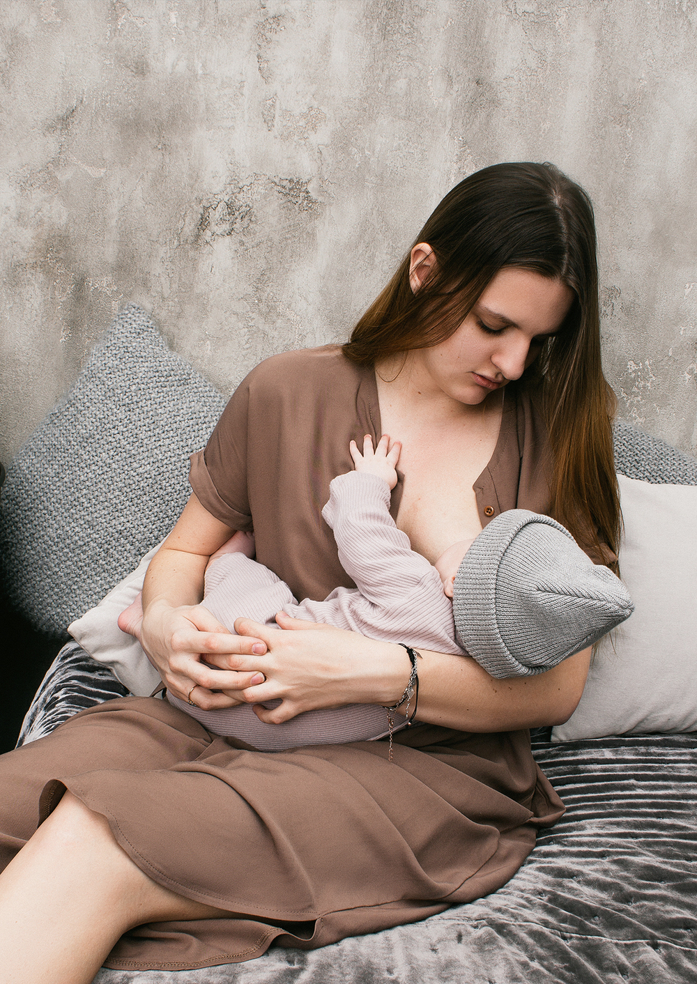 Хлопковая шапка ko-ko-ko светлый тауп (*baby size only)