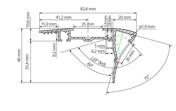Профиль с экраном Arlight ALU-STAIR-DK-2000 ANOD+FROST 015473