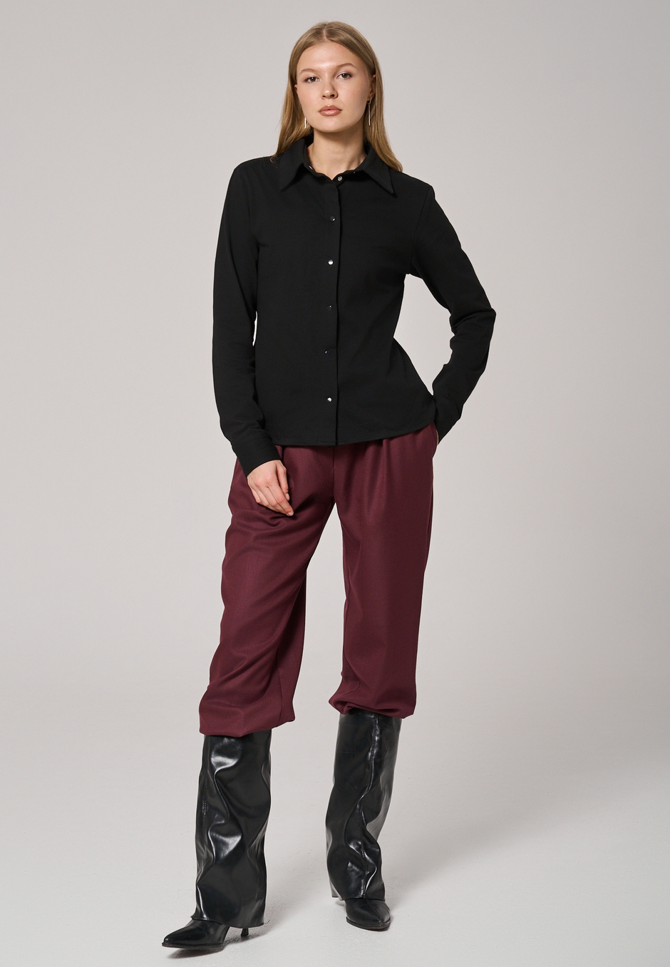 Рубашка трикотажная черная