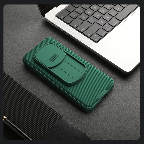 Чехол зеленого цвета (Dark Green) от Nillkin с сдвижной шторкой для камеры для Honor Magic 7 Pro, серия CamShield Pro
