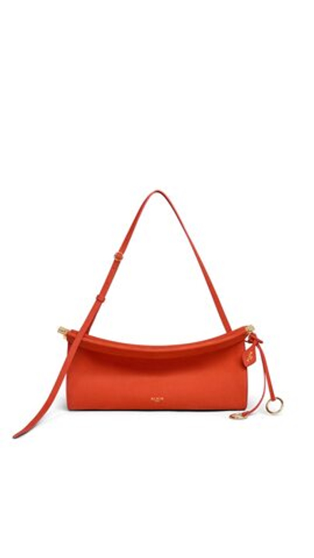 ALAÏA СУМКА LE CLICK EAST WEST ИЗ НАТУРАЛЬНОЙ КОЖИ, ОРАНЖЕВЫЙ