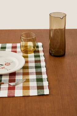 ZARA HOME САЛФЕТКА ИЗ КЛЕТЧАТОГО ХЛОПКА (УПАКОВКА ИЗ 2 ШТУК), ЗЕЛЕНЫЙ