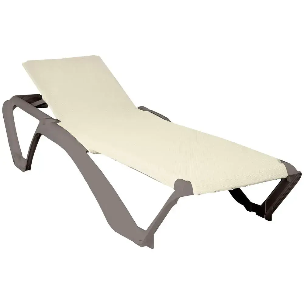 Шезлонг MIAMI с тканью Ткань слоновая кость, каркас: шоколад 1915х390мм