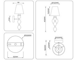 Ambrella Настенный светильник с абажуром Ceramo Classic LH75409