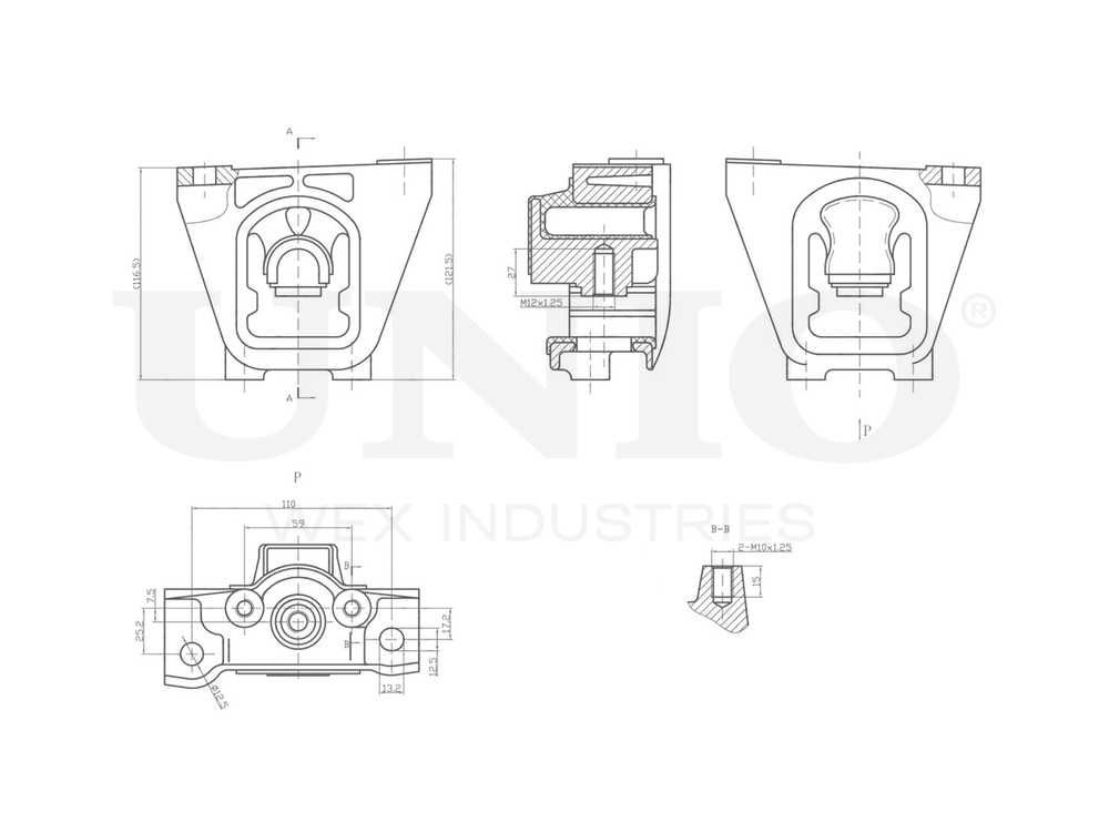 Опора двигателя передняя левая UNIO RMP-15056