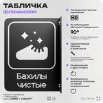 Табличка Бахилы чистые флажковая на стену, двусторонняя с крепежом, 19 х 25 см, для офиса, кафе, отеля, серия COSMO, Айдентика Технолоджи